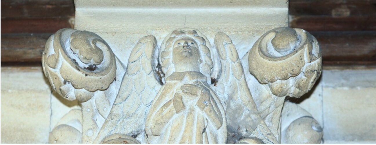 detail of an angel carving